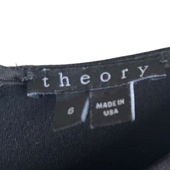 Theory Tillora Long-Sleeve Flare-Skirt Dress Size 6 Black - Picture 6 of 8